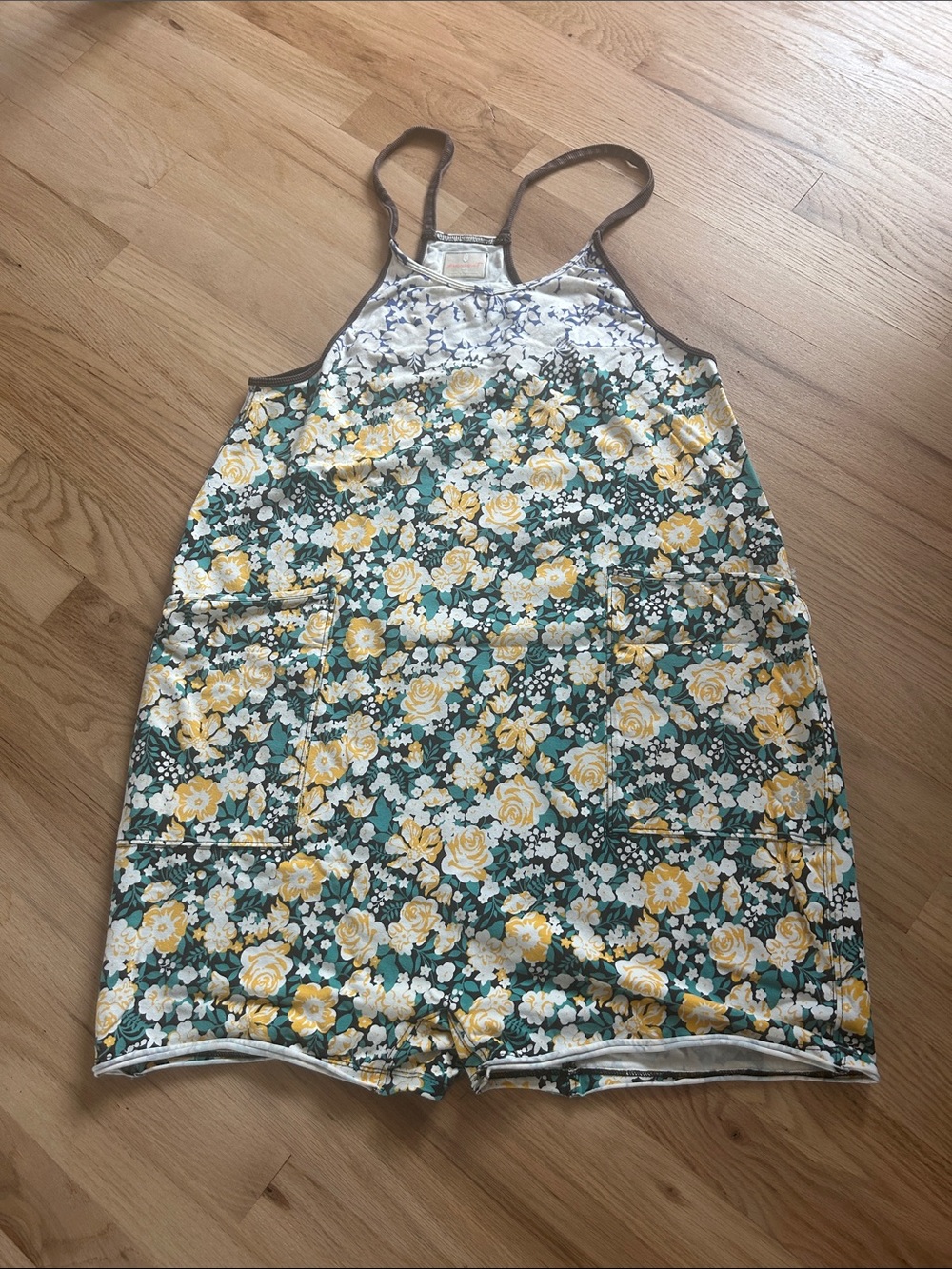 Free People hot shot romper-rose garden combo  in Green, Yellow, White
